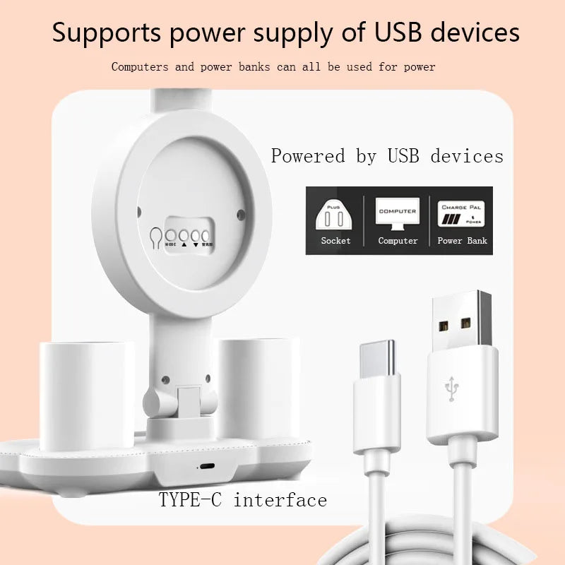 lampe led ventilateur écran digital supports accessoires multifonctionnelle charge usb