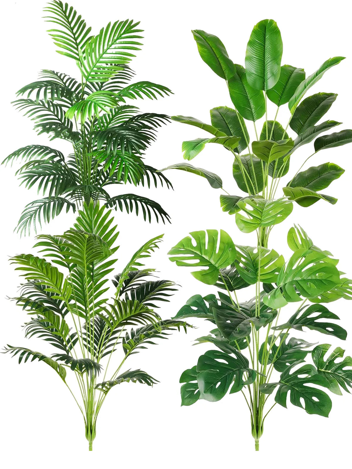 plantes artificielles feuilles palmier monstera bananier modernes vertes decoration exterieur sol unique