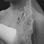 voile mariée blanc dentelle classique translucide collier simple bague adulte femme monocouche