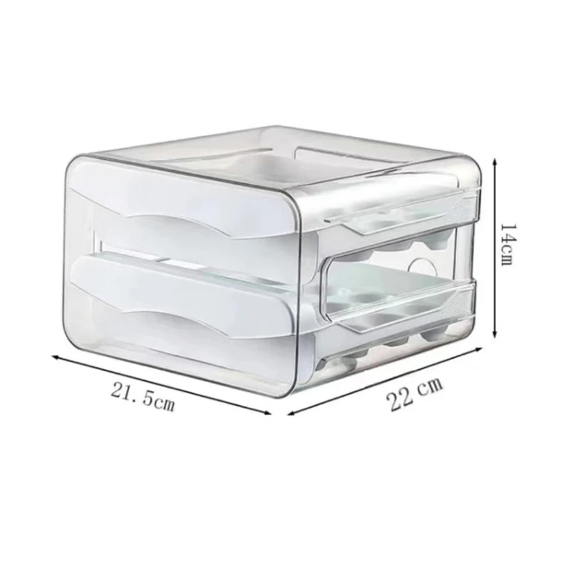 boîte rangement œufs transparente orange moderne poignées deux niveaux grande capacité pratique cuisine