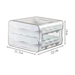 boîte rangement œufs transparente orange moderne poignées deux niveaux grande capacité pratique cuisine