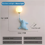 lampe murale moderne ours peluche blanche rose bleu adhésif cartoon chambre enfant