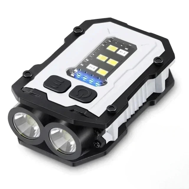 lampe torche led rechargeable port usb aimant noir résistante chocs banque alimentation lumiere intense