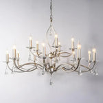 lustre pendentif nickel cristaux transparents classique baroque salon restaurant