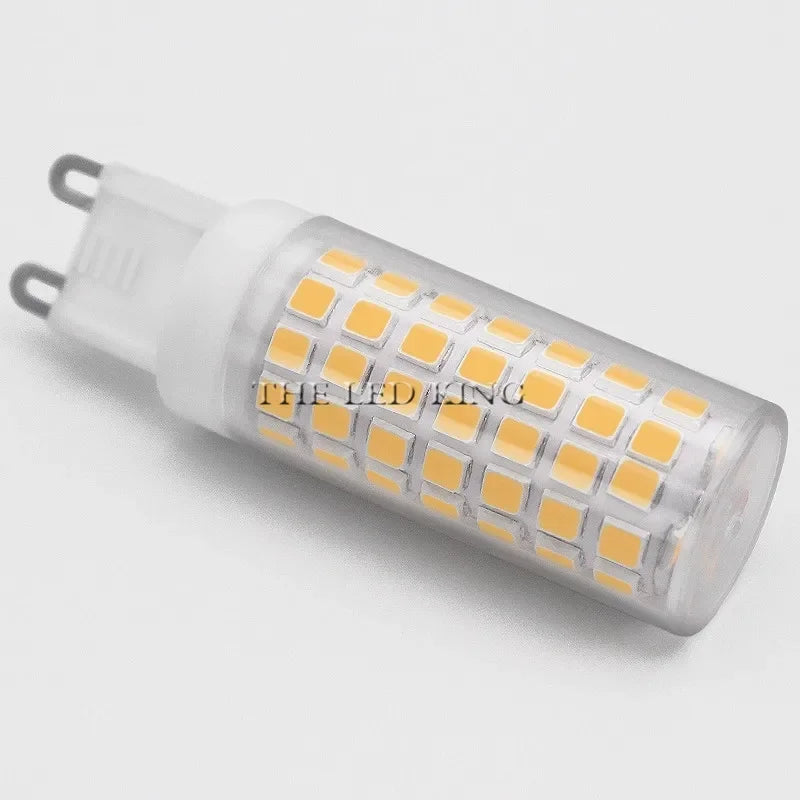 ampoule led g9 blanc chaud moderne lustre salon motif carrés jaunes décoratif