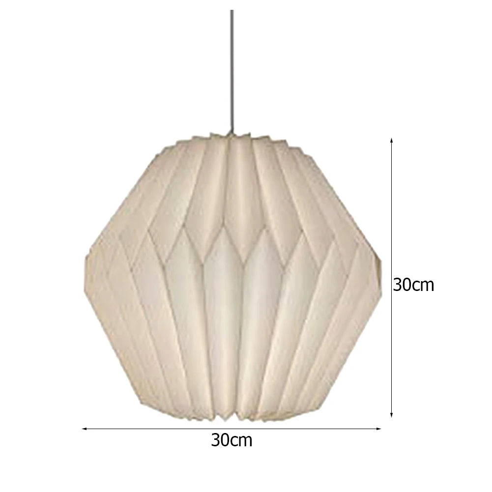 couvre lampe suspendu origami blanc moderne plissé minimaliste fil suspension