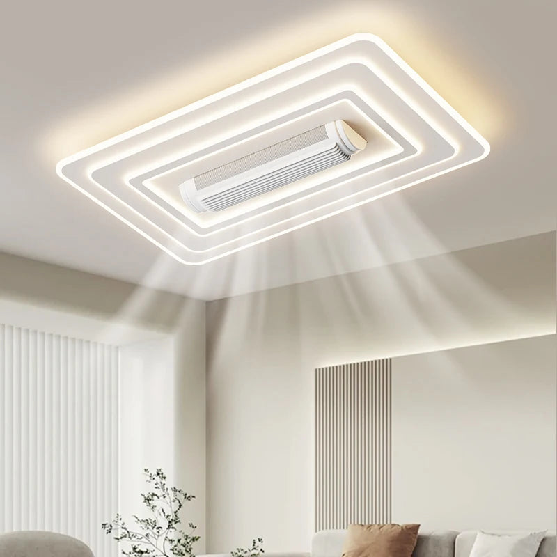 plafonnier led blanc moderne minimaliste ventilation grille diffusion lumière chambre salon