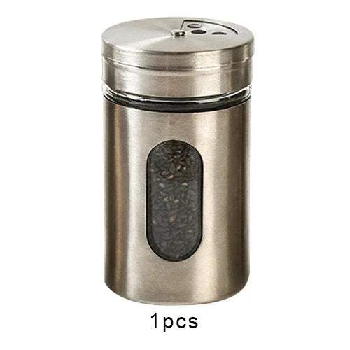 boîtes rangement épices acier inoxydable moderne qualité alimentaire eco friendly healthy transparent fenêtre 4.9cm