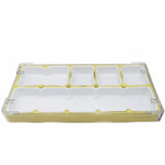 boîtes rangement transparentes plastique compartiments clips coussinets éponge organisation pièces montres moderne différentes couleurs