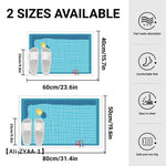 tapis sol antidérapant pvc bleu blanc motif piscine moderne rapide séchage