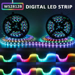 ruban led noir 30pcs rgbic ws2812b ip65 ip67 adhésif double face technologie