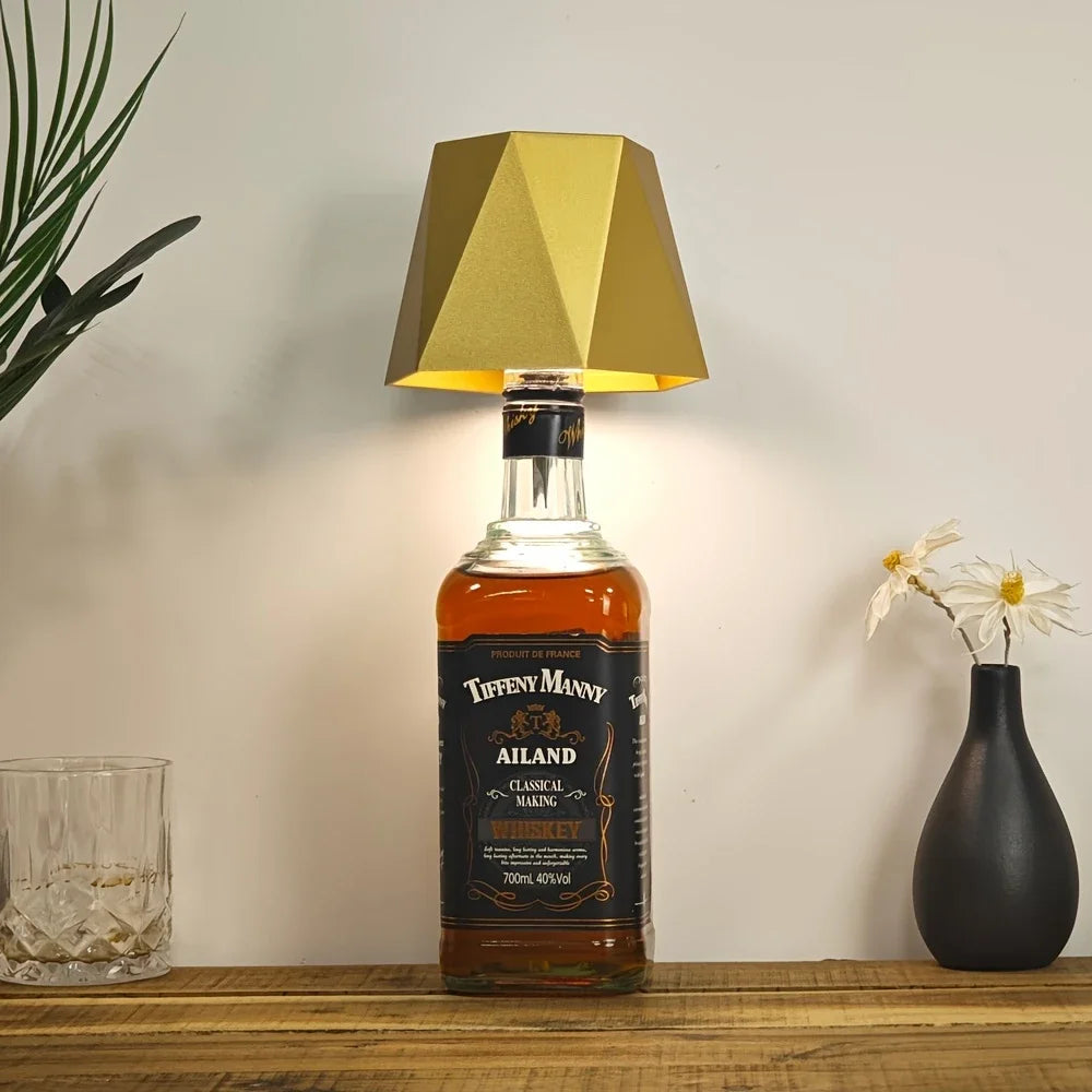 lampe bouteille vin noir tactile led sans fil moderne chambre table