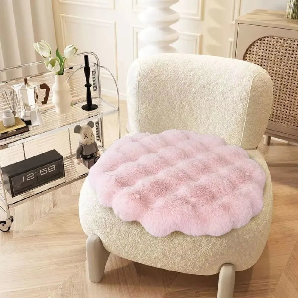 coussin chat gris clair doux peluche lavable moderne 30cm beige rose pale