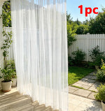 rideau anti insectes extérieur panneaux polyester blanc transparent jardin bohème decorationextérieur