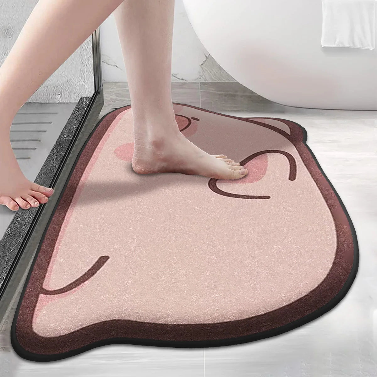 tapis bain moderne motif panda noir blanc absorbant 40x60cm 50x80cm