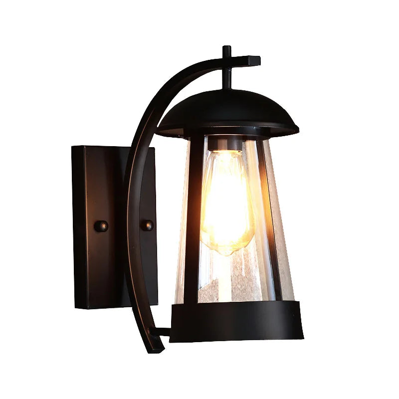 lampe murale moderne aluminium noir transparent éclairage extérieur contemporain fixée verre borosilicaté led