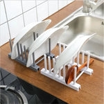 rack vaisselle moderne plastique transparent opaque clips gris blanc pratique organisation cuisine