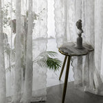 rideau tulle dentelle blanche romantique vintage shabby chic fenêtre chambre salon