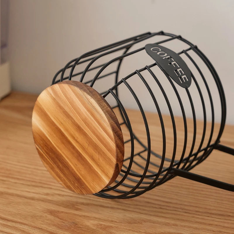 cage moderne métal noir doré grille capsules cuillère.storage organisateur respectueux environnement