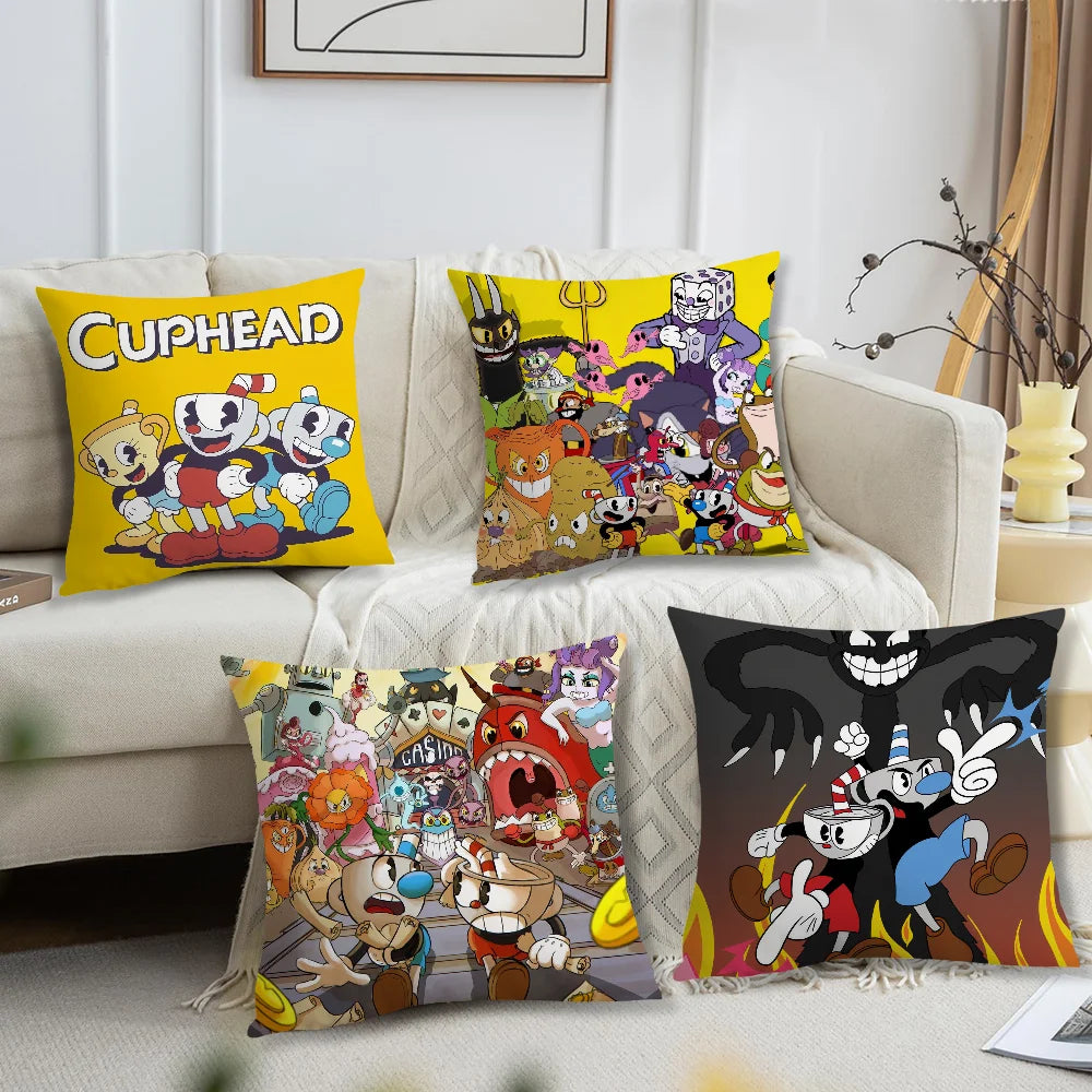 taies d'oreiller animées personnages cartoon jaune noir 40x40cm 45x45cm 50x50cm 60x60cm