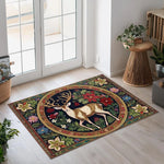 tapis d'entrée marron motif cerfs bienvenue hiver rustique 50x80cm 40x60cm