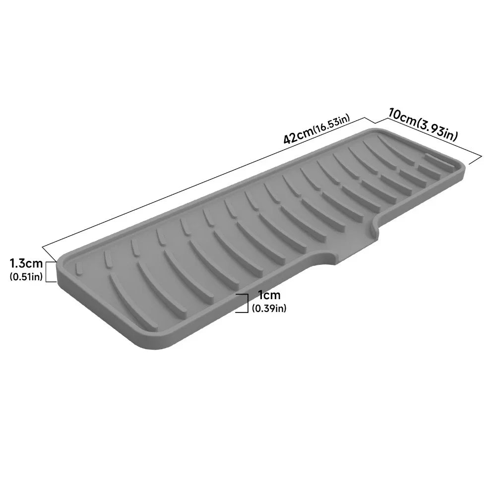 tapis table silicone rectangulaire moderne rayures ondulées gris noir protection cuisine support vaisselle