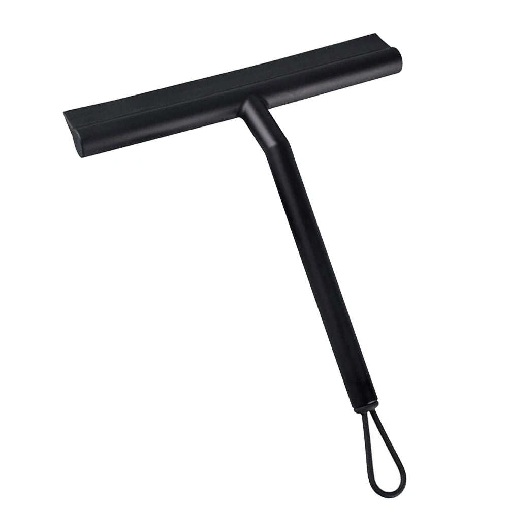grattoir vitre raclette caoutchouc poignée suspension moderne nettoyage fenêtre noir minimaliste respectueux environnement