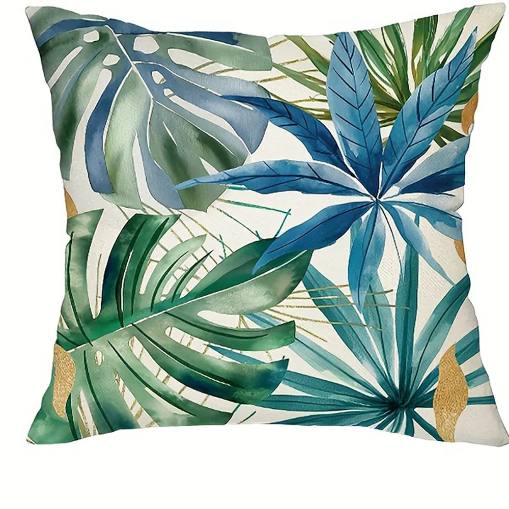 taies d'oreiller motif feuilles tropicales moderne polyester peacheskin 40x40cm 45x45cm 50x50cm 60x60cm