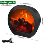 veilleuse électrique moderne effet flamme led rechargeable noir minimaliste faux foyer vacances chambre deco