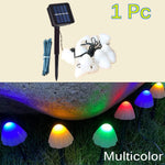 guirlande lumineuse solaire champignons multicolores moderne patio jardinextérieur decoration led spikes