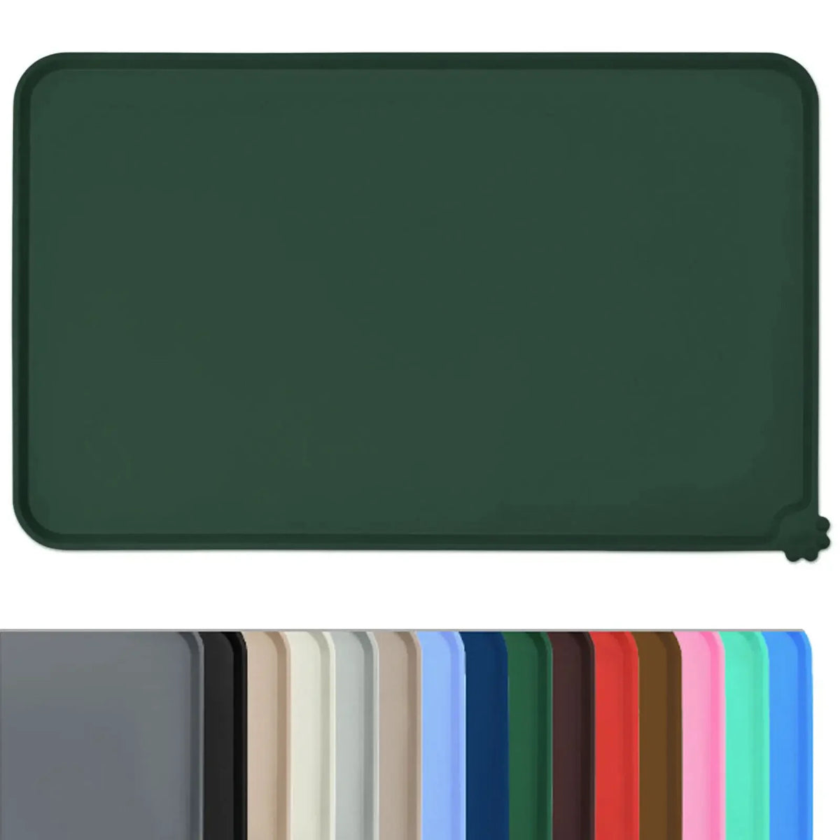 tapis nourriture animal silicone antidérapant imperméable gris noir rouge vert moderne adhésif bol alimentation