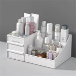 rangement cosmétique boîte rose clair blanc moderne minimaliste plastique réutilisable 26.5cm 16cm 12cm