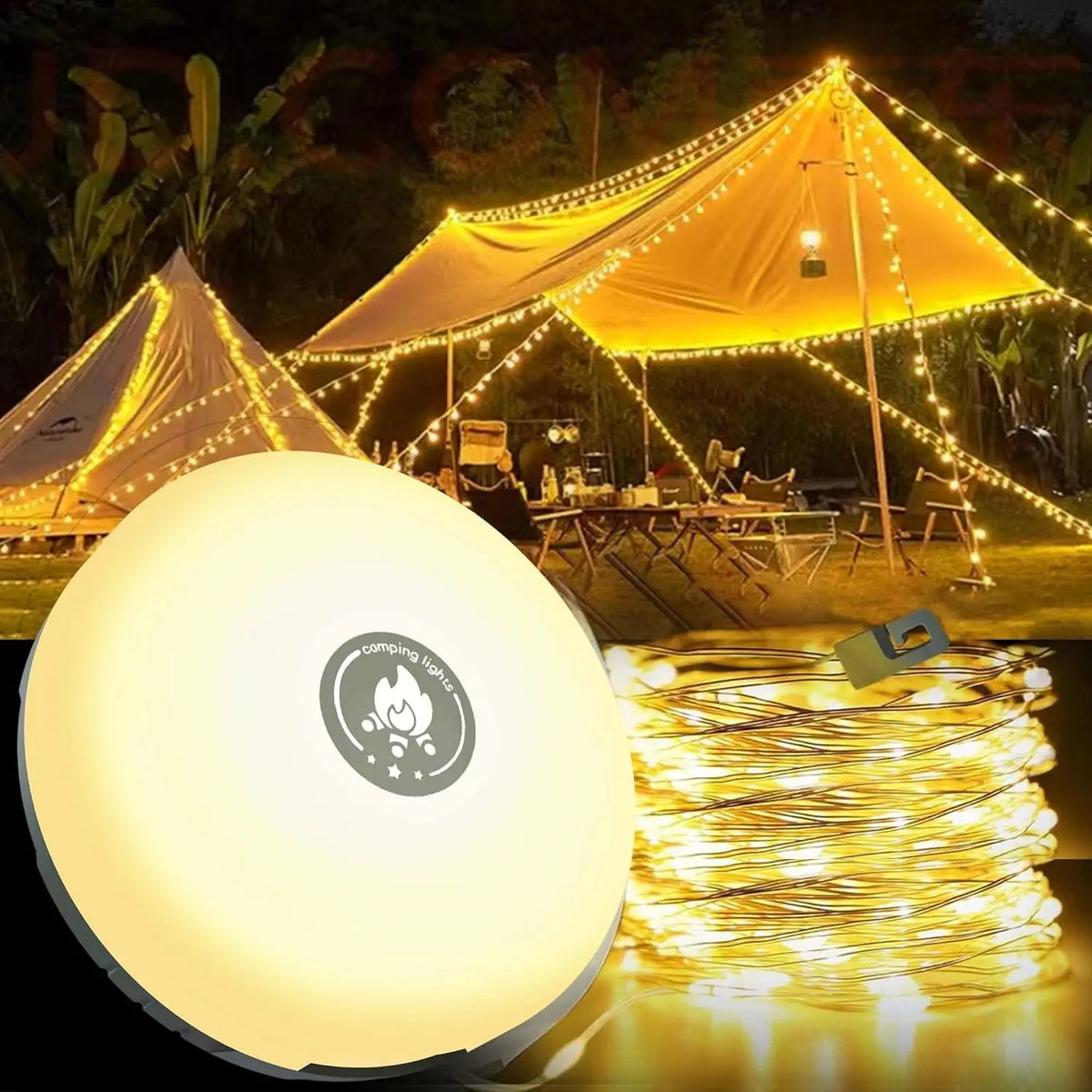 guirlande lumineuse solaire camping modes éclairage extérieur led waterproof autonomie ip44 ip65