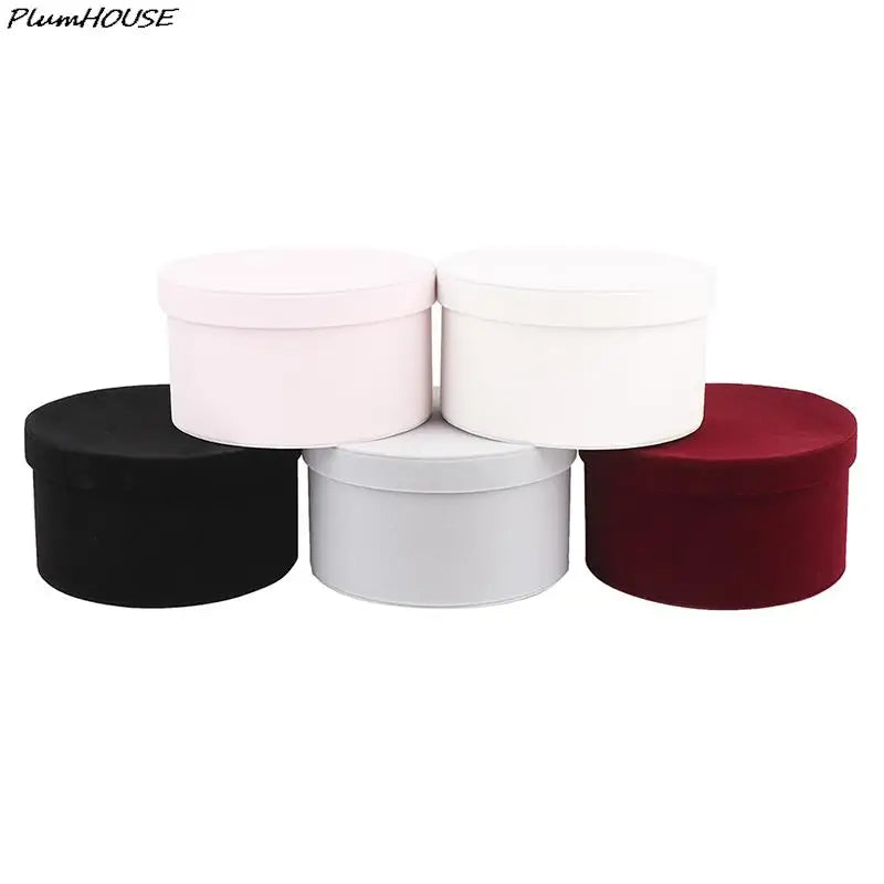 boîtes rondes velours moderne rose clair gris noir blanc rouge bordeaux élégantes emballage mariage