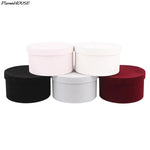 boîtes rondes velours moderne rose clair gris noir blanc rouge bordeaux élégantes emballage mariage