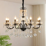 lustre cristal noir blanc classique baroque suspension salon chambre