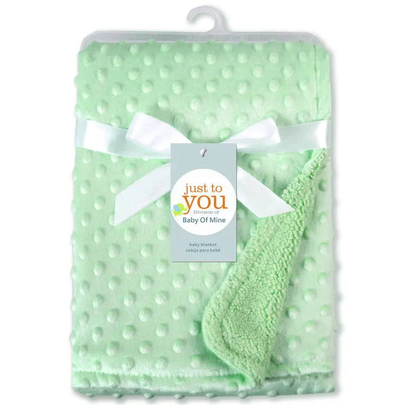 couverture bébé polaire douce hiver blanc bleu rose gris vert violet bordure pelucheuse