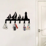 porte clés mural métal noir bateaux phare moderne serviettes clés tampons bearings