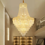 lustre cristal doré classique encastrée ampoules E14 led moderne salon hall