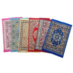 tapis ornements floraux géométriques classique rouge bleu rose beige vert adhésif poupées accessoire