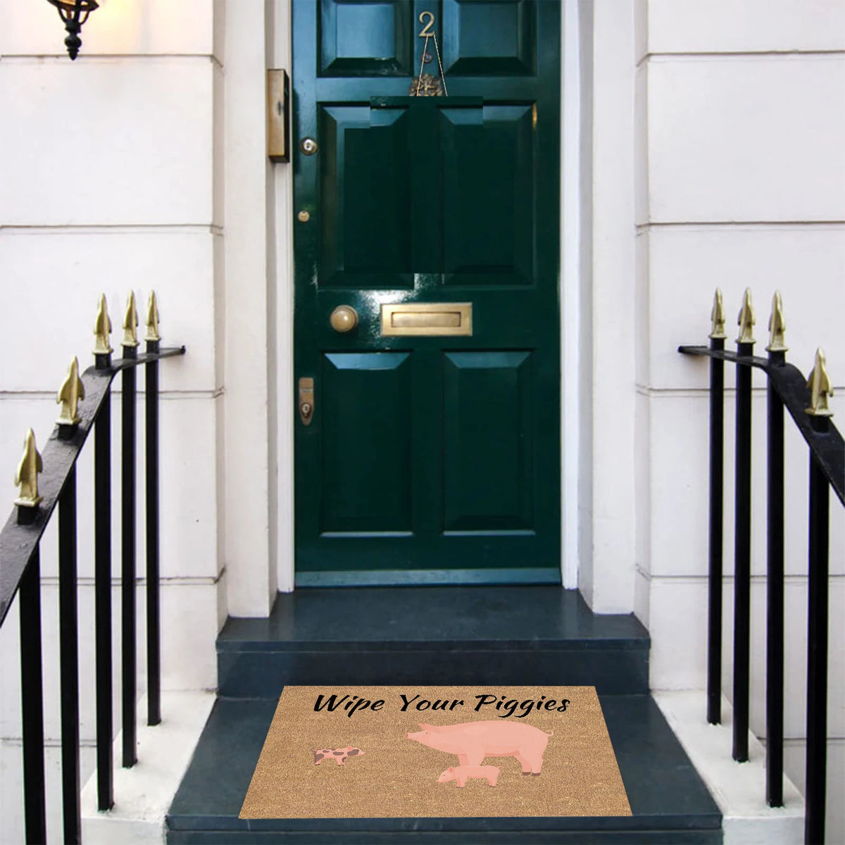 paillasson marron rose cochons antidérapant extérieur intérieur humoristique rustique