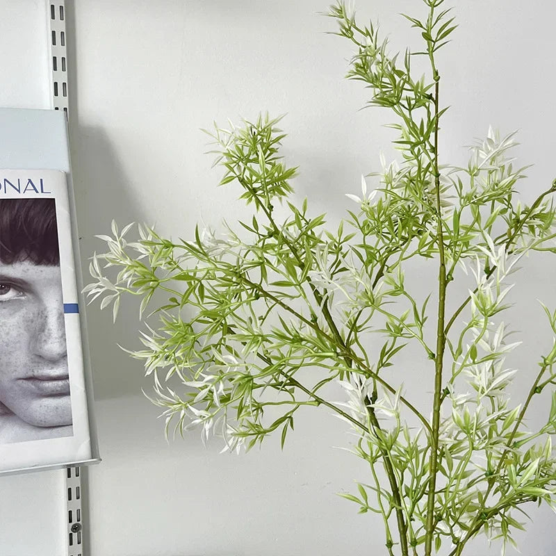 décoration maison branche artificielle feuilles vertes transparentes moderne minimaliste anniversaire mariage pendaison crémaillèreintérieur