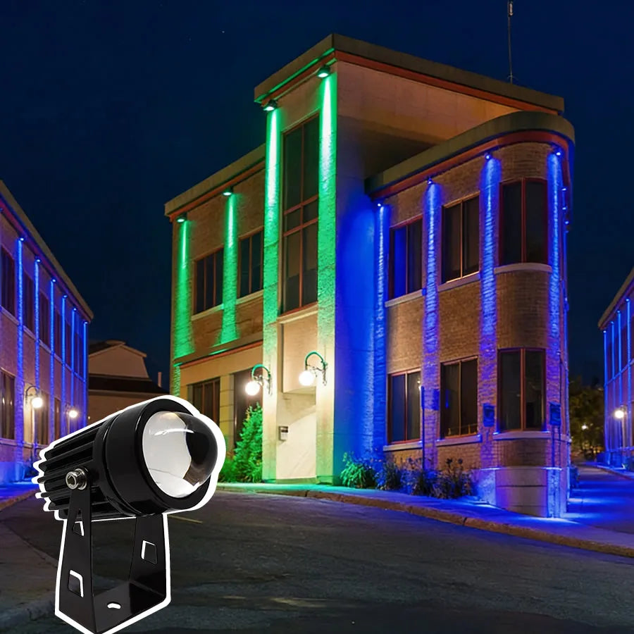 projecteur led extérieur moderne 12w 9w 5w rgb télécommande ip65 clips noir