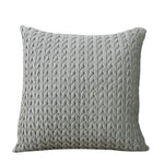 taies d'oreillers carrées polyester coton motif tissé relief modernes vert foncé gris rose pastel