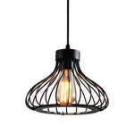 lumière suspendue industrielle moderne cage métallique fil fer noir ampoûle edison