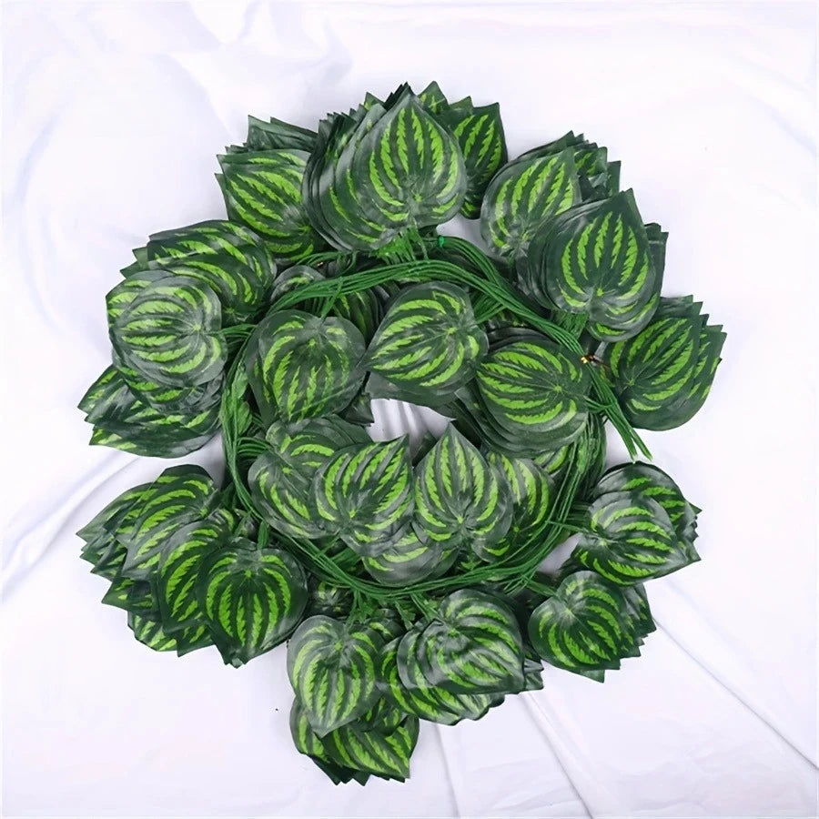 guirlande artificielle feuilles vertes ovales moderne décoration maison fête anniversaire mariage 240cm