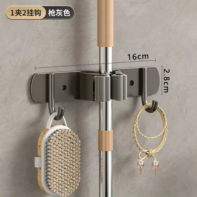 porte balais moderne acier inoxydable rangement salle bain brosse torchon accessoires nettoyage multifonctionnels