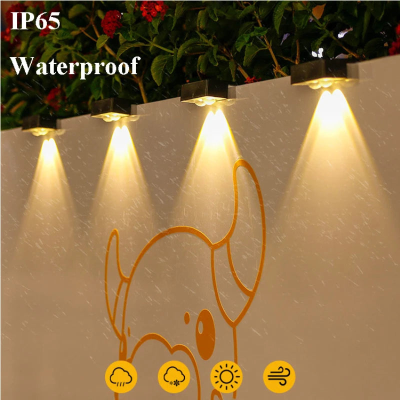 applique murale solaire moderne led noire ip65 extérieure jardin clôture