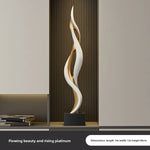 décoration moderne sculpture or noir abstraite contemporaine maison living room led éclairage