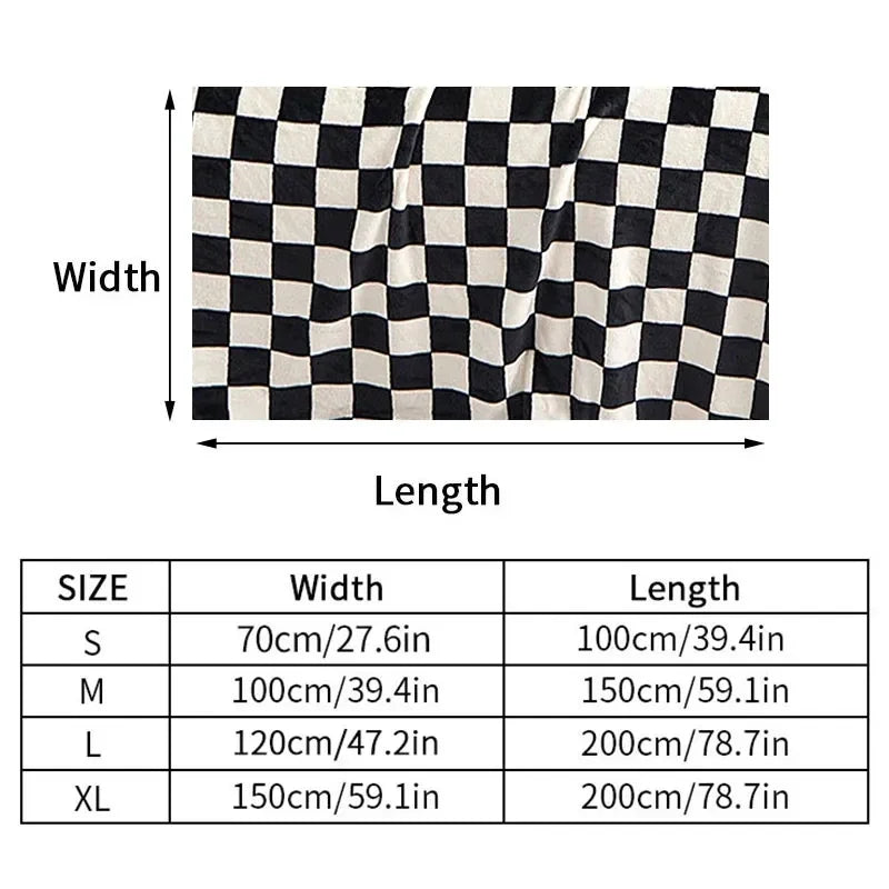 couverture carreaux noir blanc moderne hiver imperméable qualité 70cm 100cm pique nique sieste
